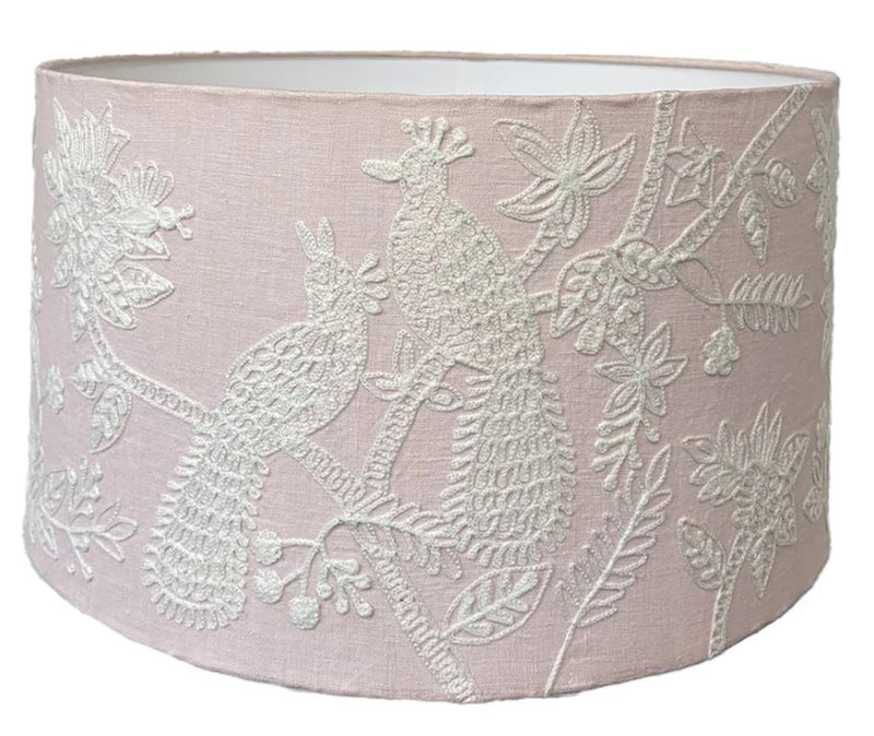 Lamp shade - embroidered linen